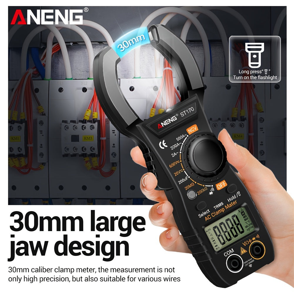 Digital Clamp Meter 500A AC/DC Voltage Resistance Capacitance Non-Contact Testing