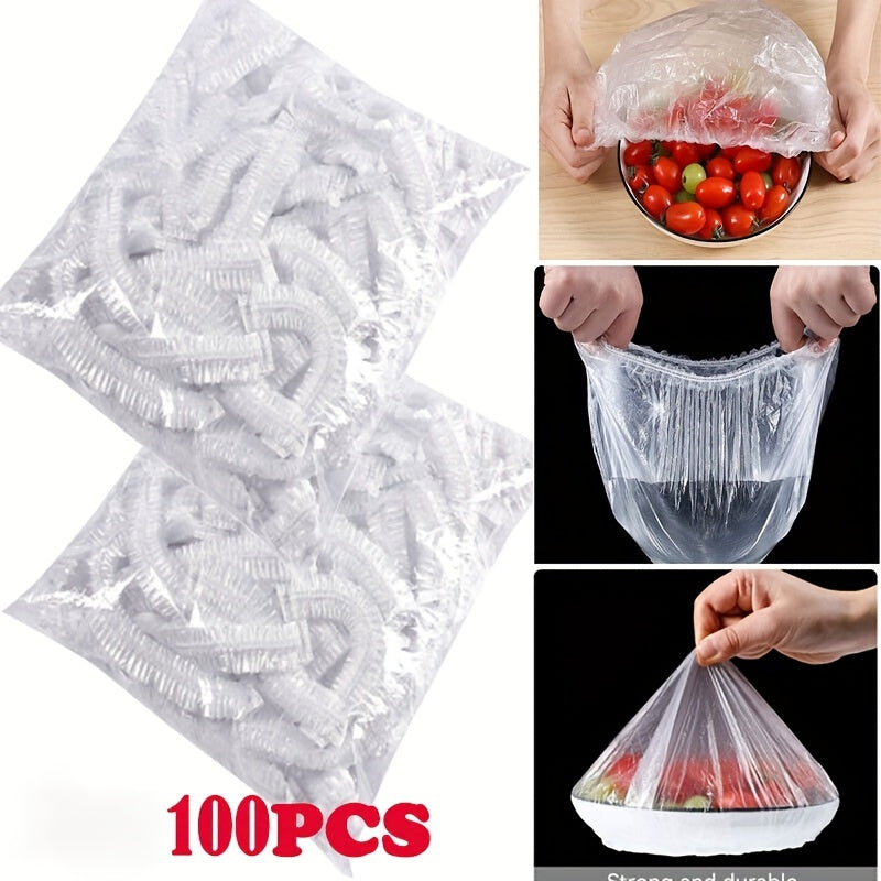 Disposable Plastic Wrap Bags 100 Count Food Storage Bags for Kitchen and Restaurant