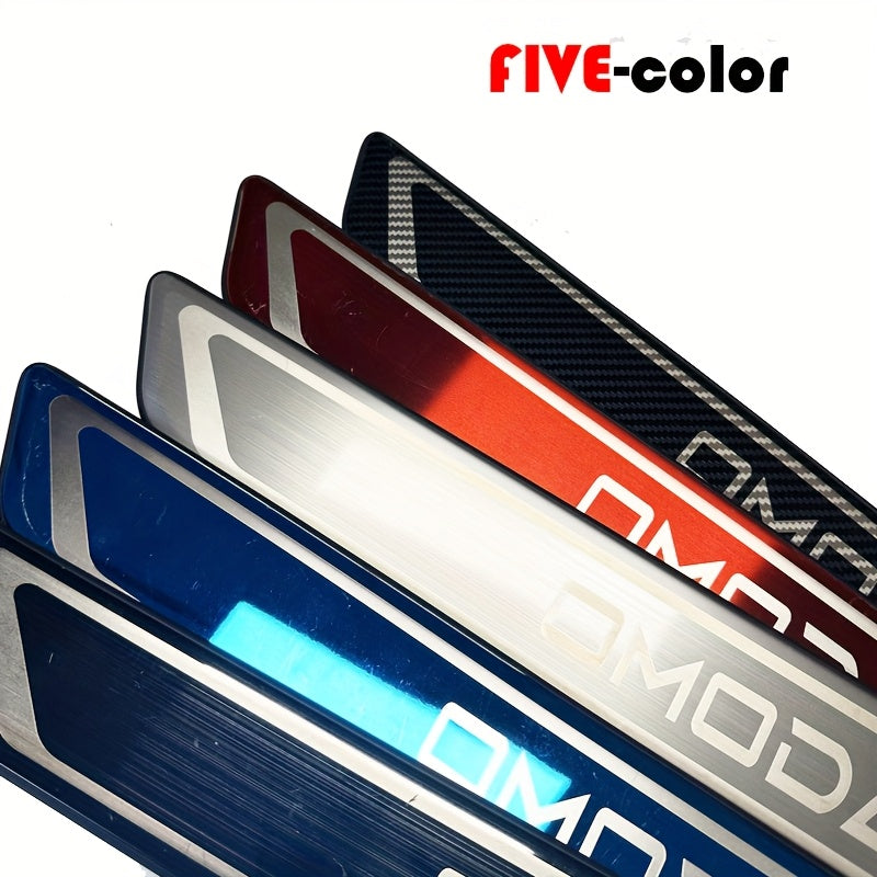 4 dona zanglamaydigan po'latdan yasalgan eshik chegarasi chiziqlari avtomobillar uchun, chizishga qarshi, 5 rang