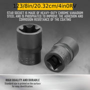 14 Pcs E-Torx Socket Set with External and Female Plum Blossom Design