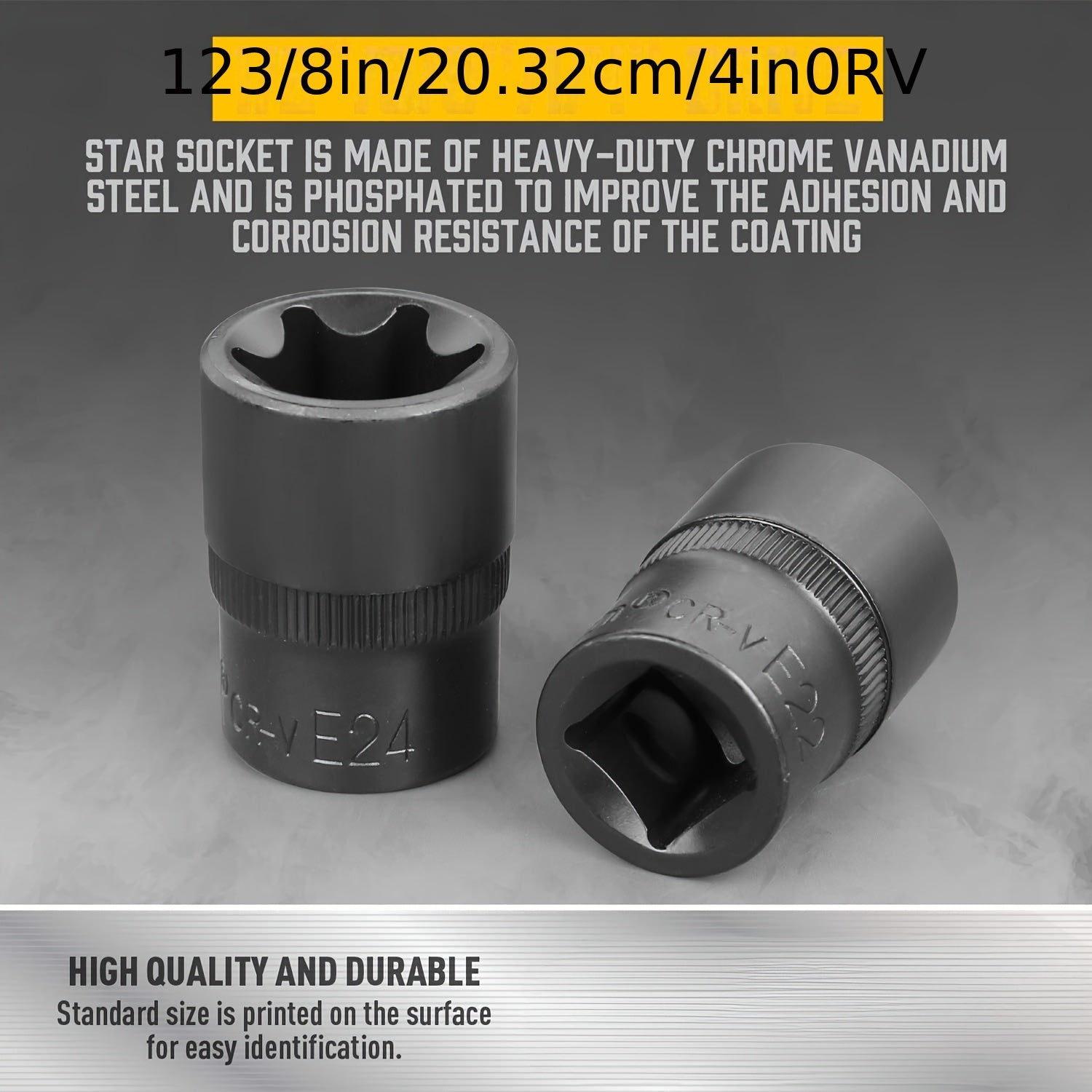 14 Pcs E-Torx Socket Set with External and Female Plum Blossom Design