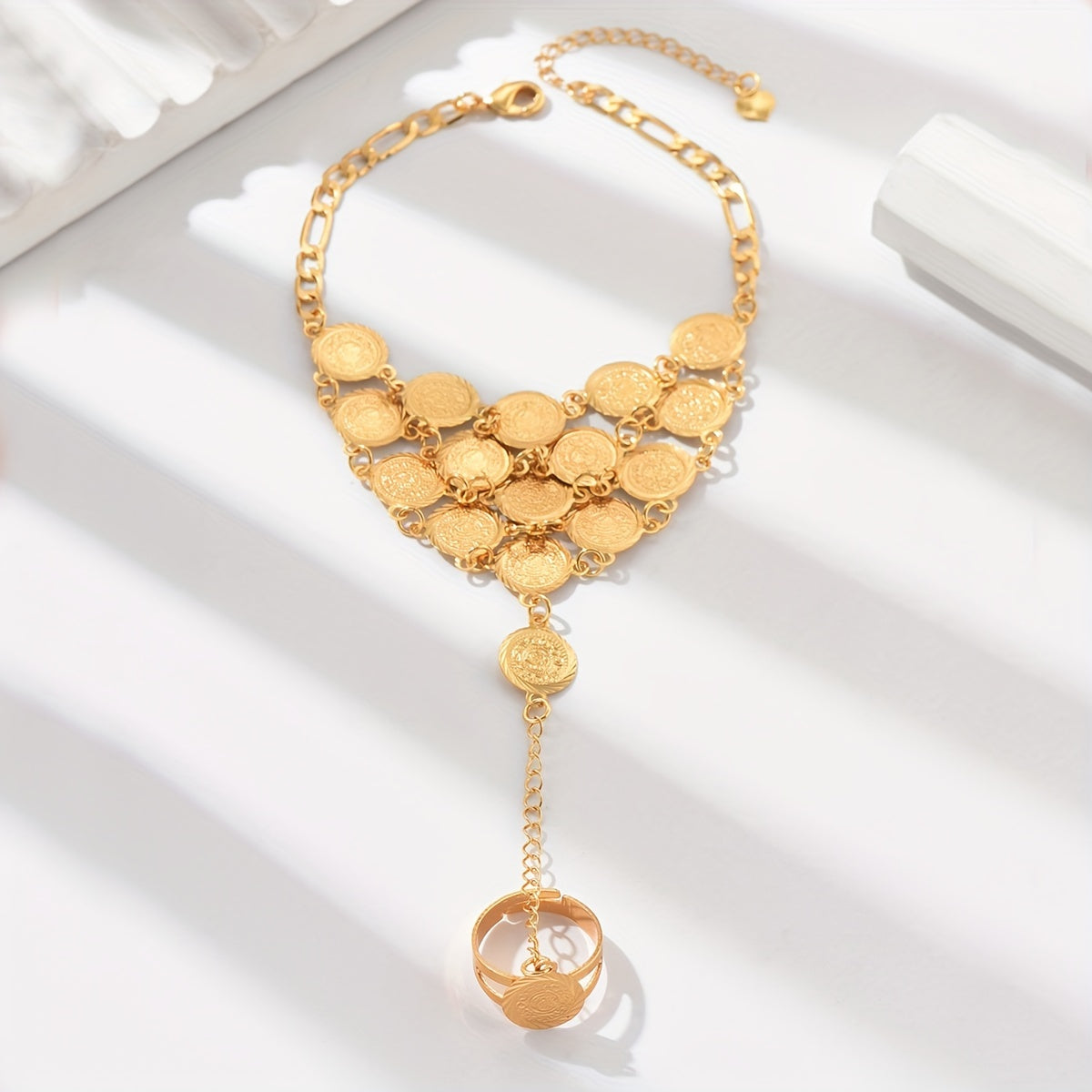 Vintage-Inspired Jewelry Set for Women with Bracelet and Ring for Ramadan Weddings and Gifts