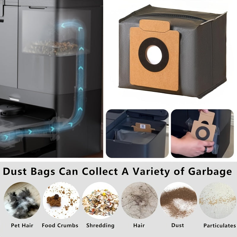 Комплект аксессуаров для робота-пылесоса Eufy X10 Pro - Включает 8 предметов: 4 моющихся мопа и 4 одноразовых мешка для пыли, совместимые с запасными частями.