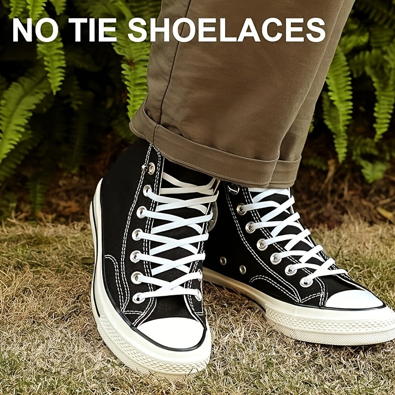 Unisex Polyester Elastic No-Tie Shoelaces for Running and Casual Shoes