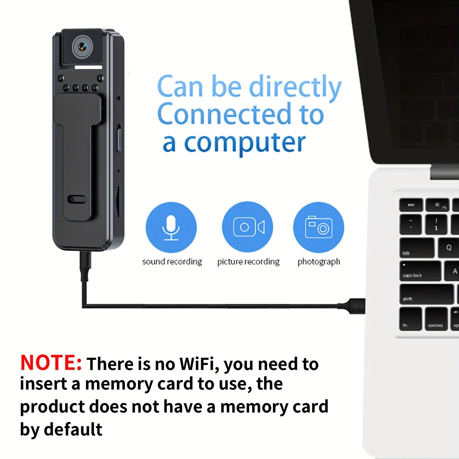 Audio va video yozuvi bilan jismoniy kamera, 6 soat, 1080P kechqurun ko‘rish, 180° aylanuvchi linza, shaxsiy sayohat va sport uchun