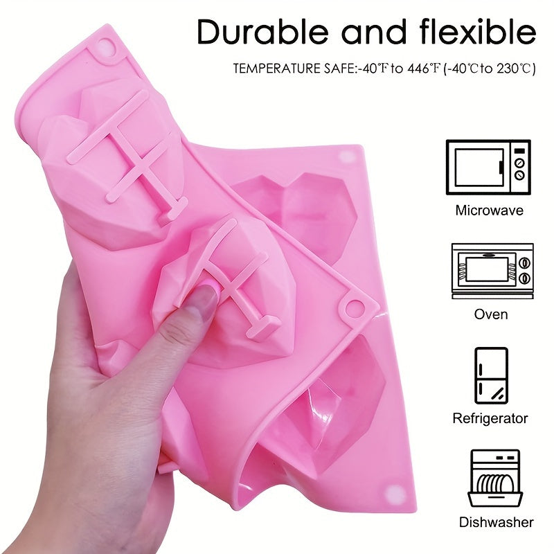 Silicone Baking Mold for 3D Diamond Heart-Shaped Desserts Cake Mousse Candy