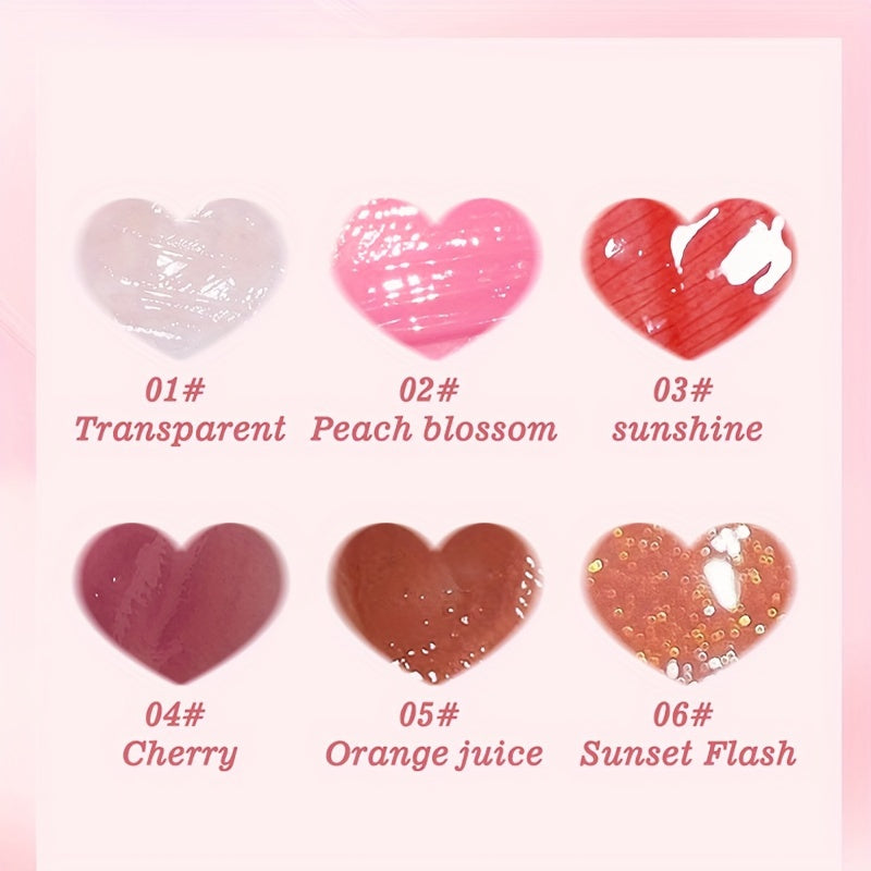 Set de 6 glosses labiales transparentes para mujer, a prueba de agua, de larga duración, tonos naturales