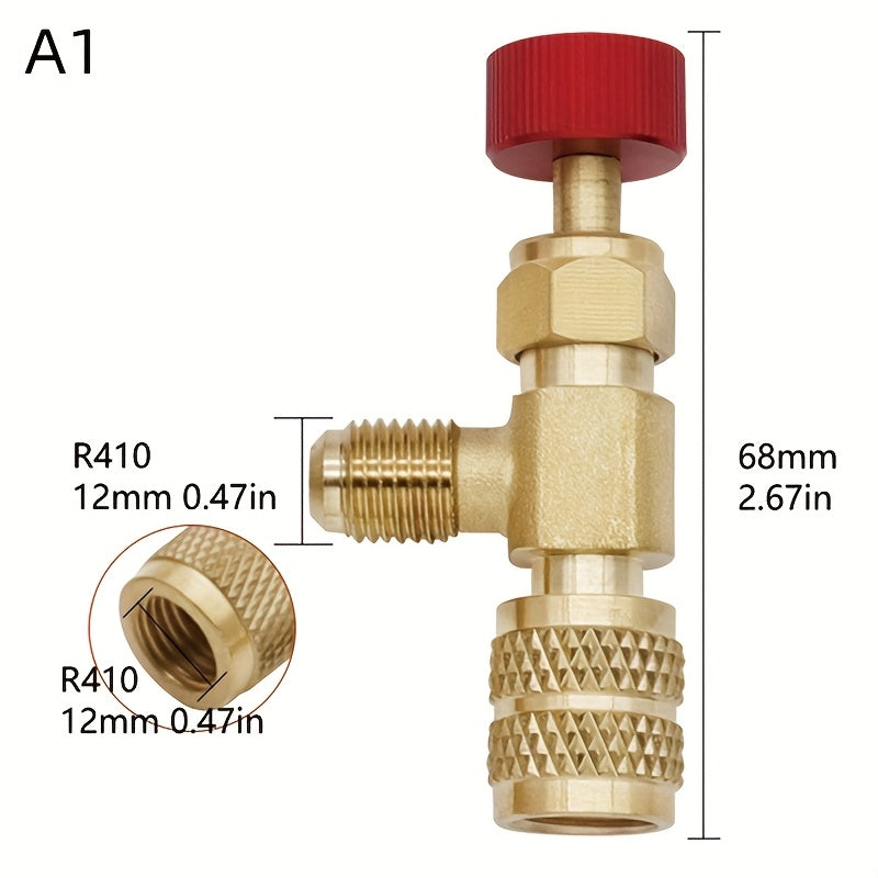 Refrigerant Safety Valve Adapter 1/4 Inch Liquid R410A R22 Air Conditioning
