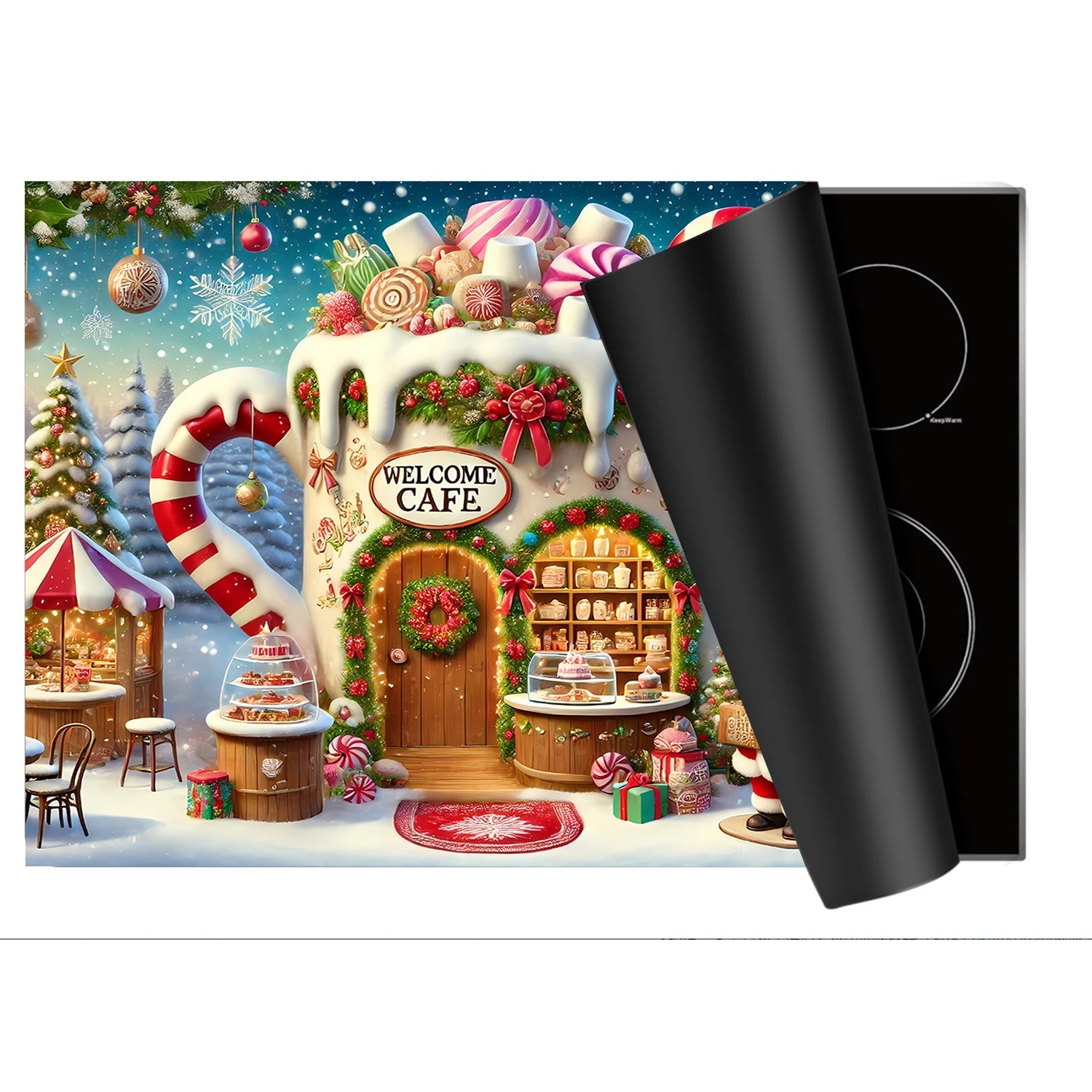 Festive Christmas Stove Top Protector Waterproof Scratch-Resistant Heat-Resistant Cover