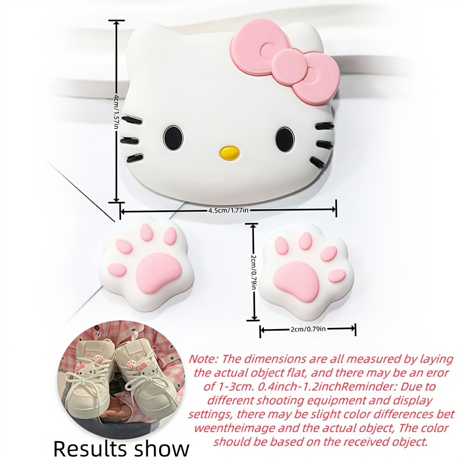 2PCS Girl Shoe Lace Buckles Cute Cartoon Animal Print Sneaker Decor