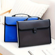 Organizador de archivos tipo acordeón A4 impermeable con 13 bolsillos para estudiantes y profesionales azul negro