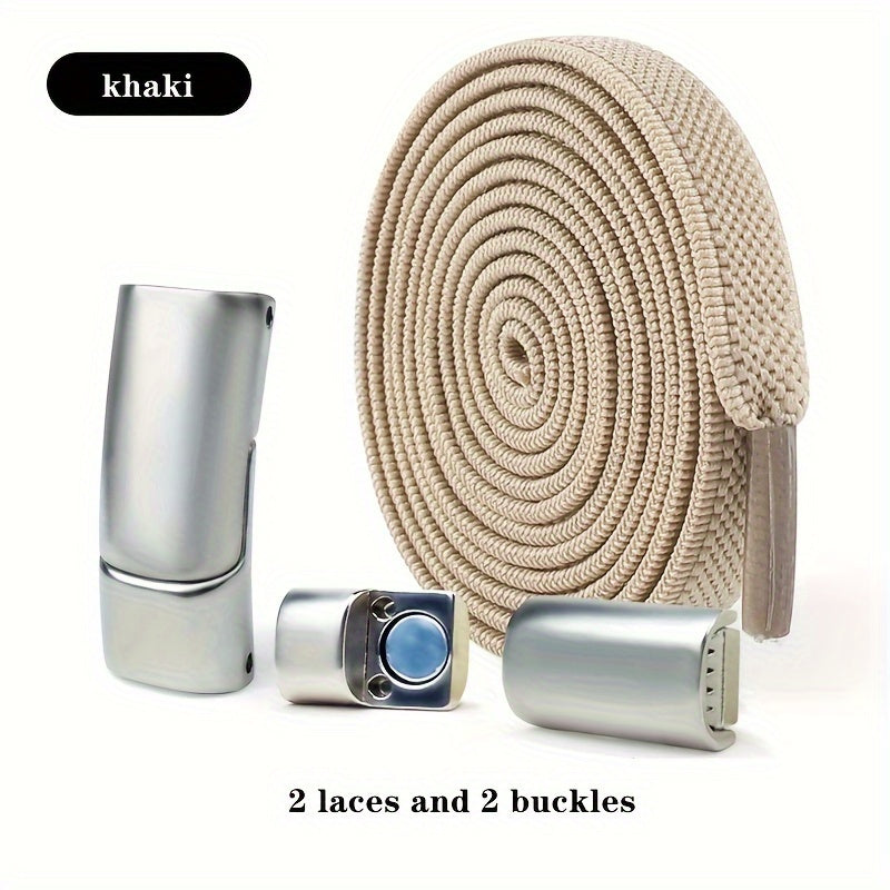 Unisex Mesh Elastic No-Tie Shoelaces 8mm with Magnetic Buckle