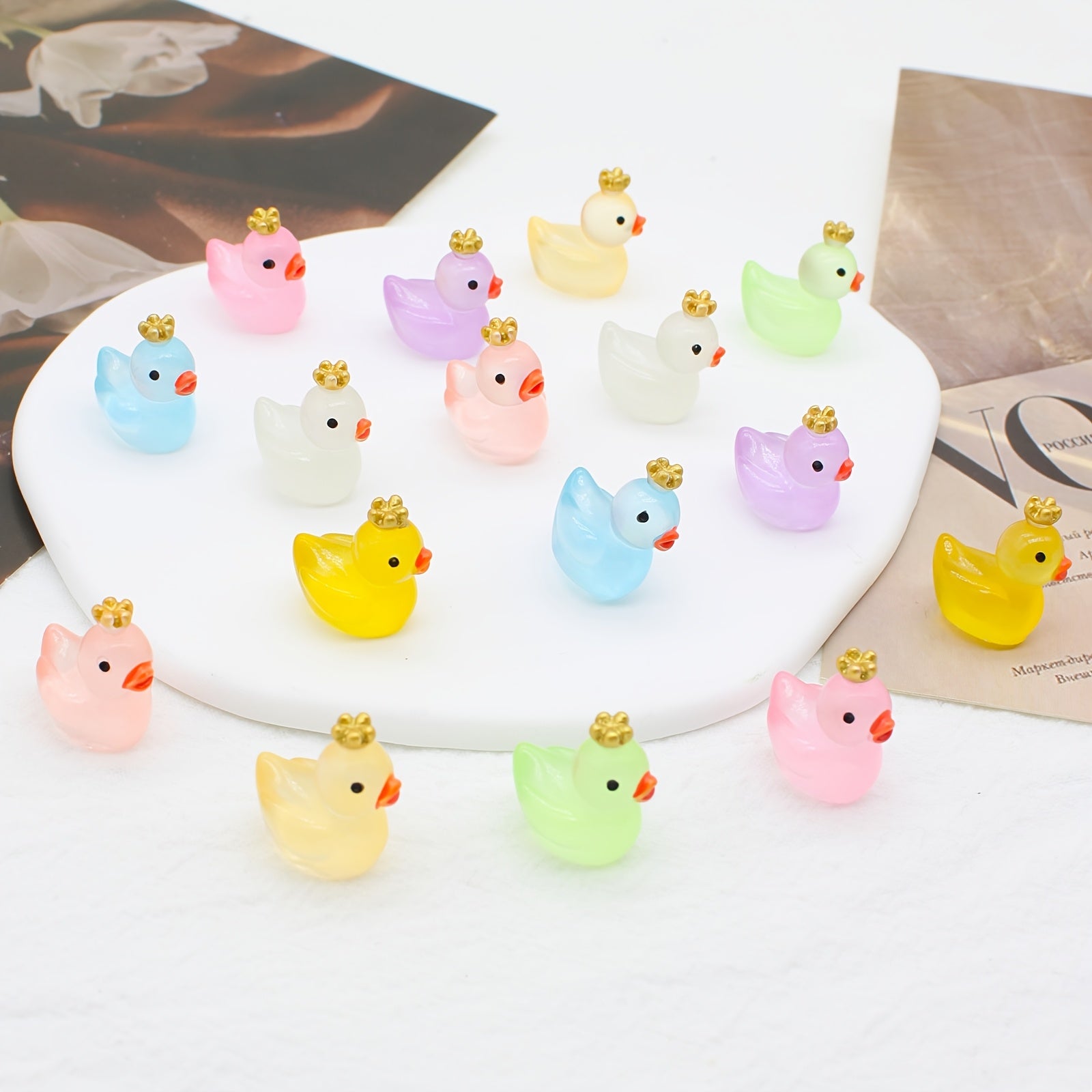 Kids Duck Shoe Charms 16-Piece Glow-in-The-Dark Summer Accessories