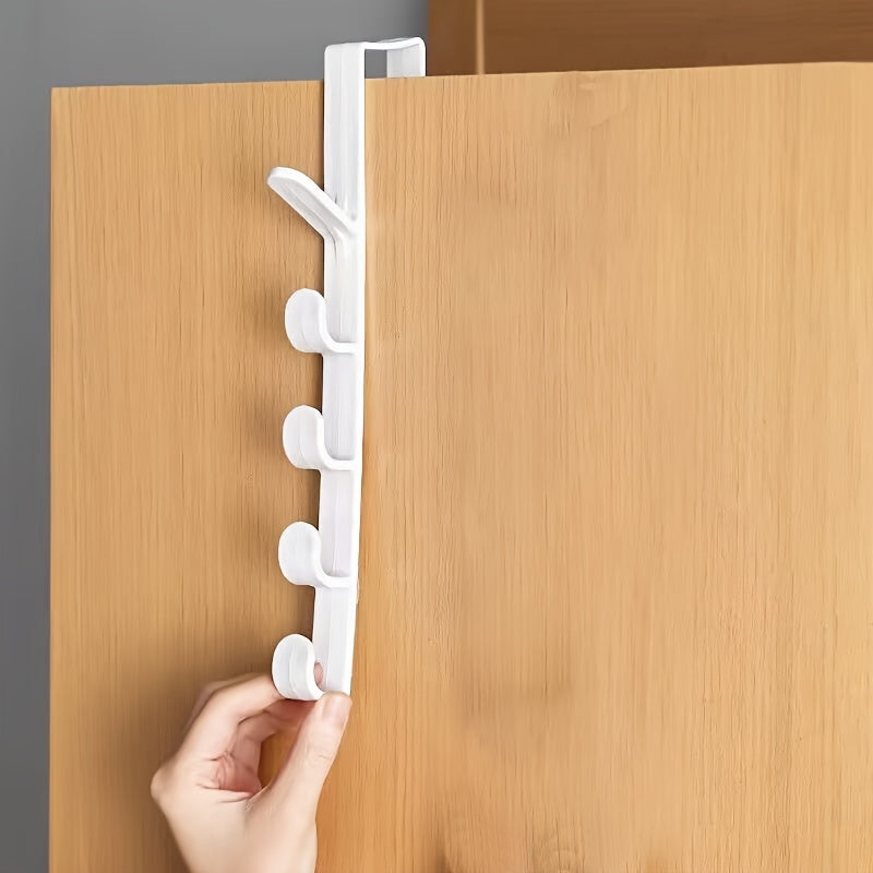 Over-the-Door Coat Rack with 5 Hooks for Hats Keys and Items Space Saving Organizer