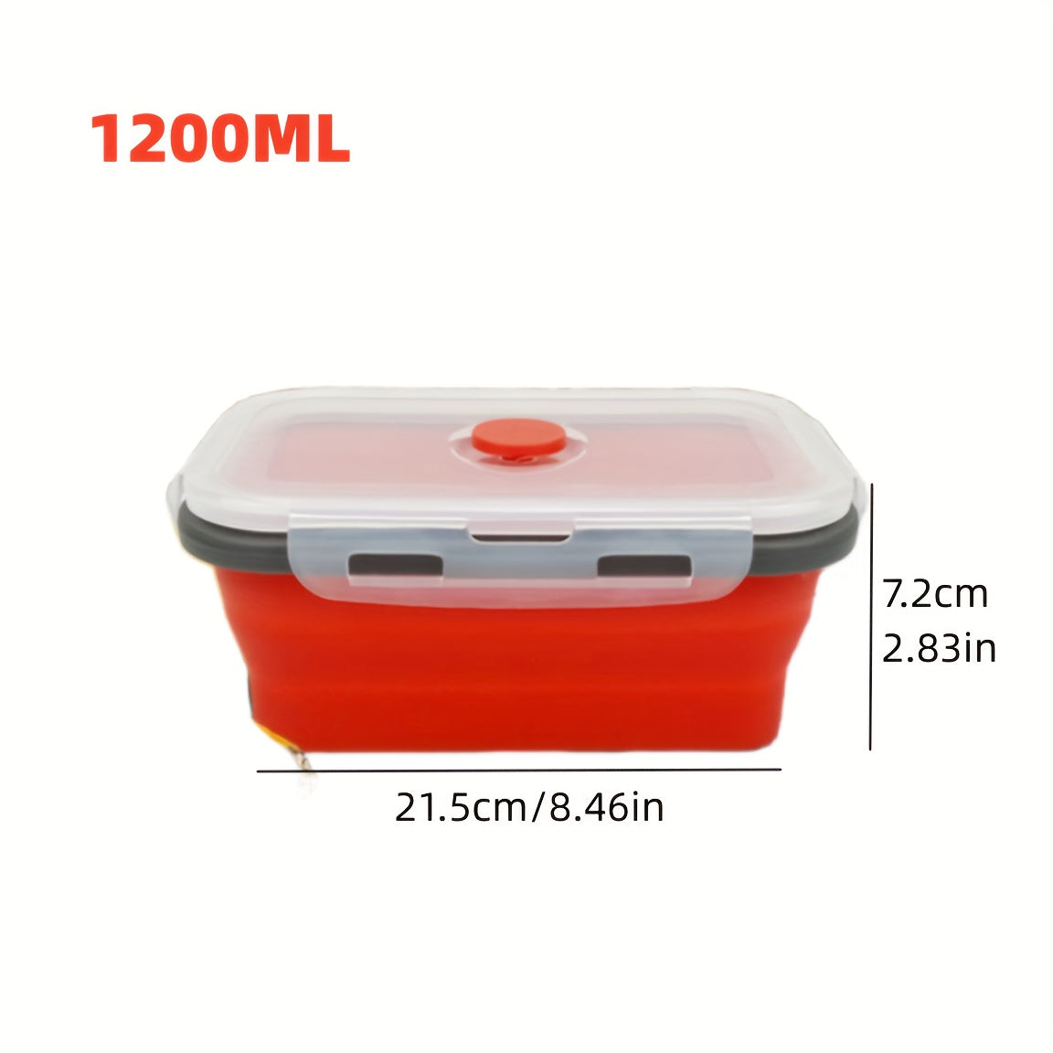 Silicone oziq-ovqat saqlash konteynerlari to'plami, 4 ta, bosiladigan, mikroto'lqinli pechga mos, BPA bepul