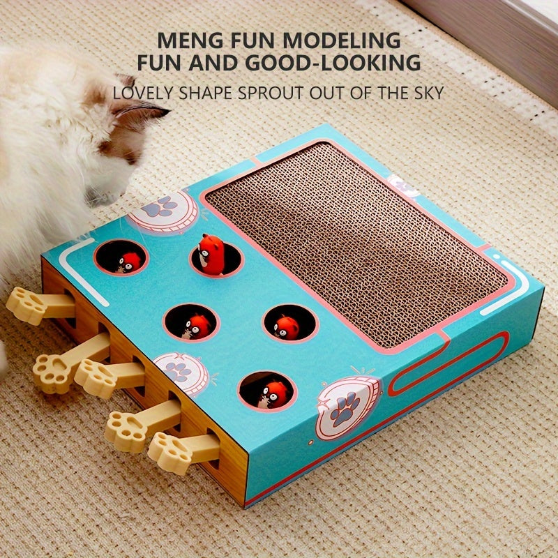 Interactive Cardboard Cat Toy with Multi-Function Play and Exercise