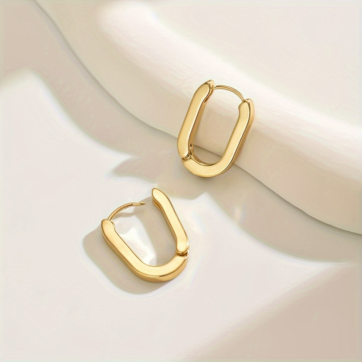 Women's Irregular Geometric Earrings 18K Gold Plated Zinc Alloy Stainless Steel Jewelry