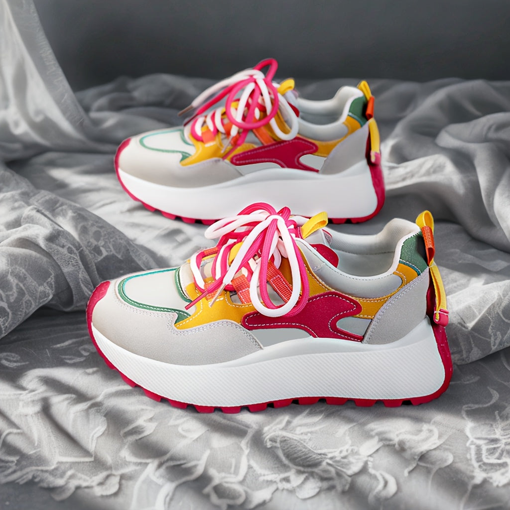 Women's High-Top Sneakers with Colorful Laces Non-Slip Sole All-Season