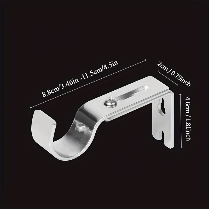 Set of 2 Black Cast Iron Curtain Rod Holders Wall Mount Brackets