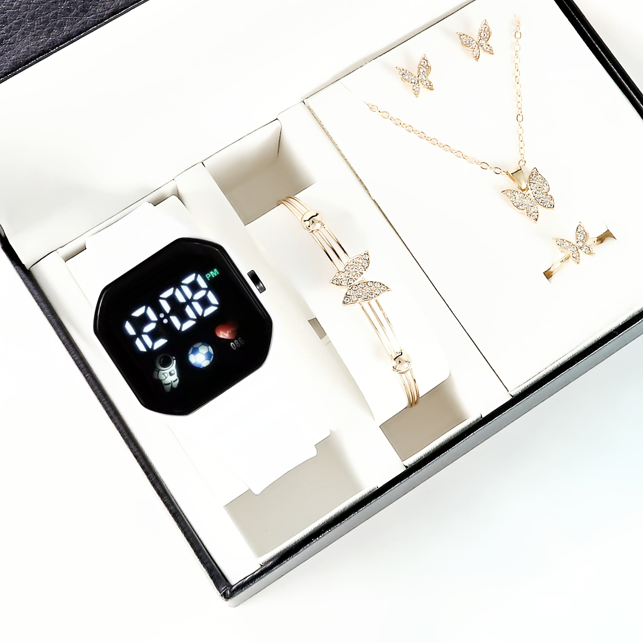 Harajuku Style Astronaut Smartwatch Set with LED Calendar and Butterfly Bracelet