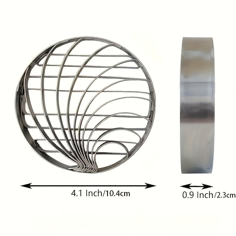 Uyda tayyorlangan non uchun shell naqshli dizayndagi zanglamaydali po'latdan yasalgan non bosish, batareyaga ehtiyoj yo'q.