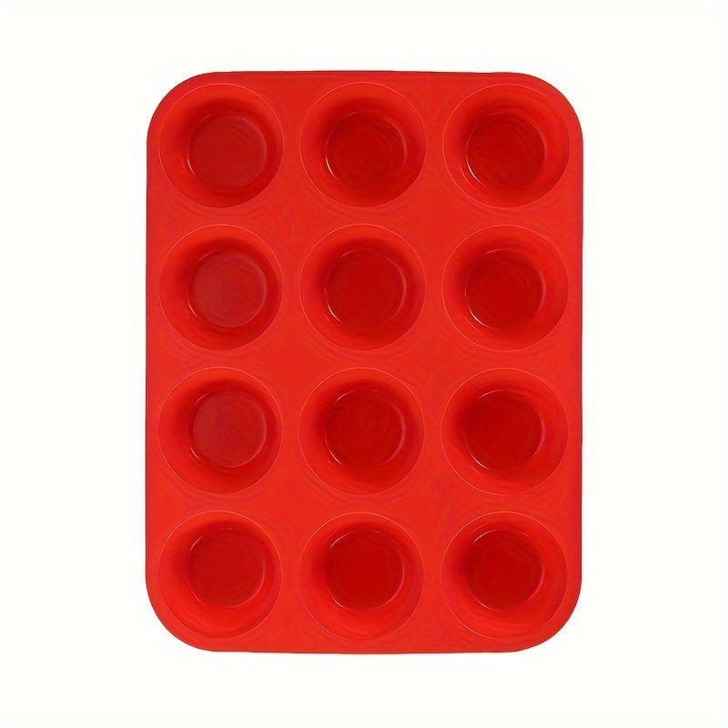 Silicone Baking Mold 12-Cavity Rectangular Non-Stick Heat-Resistant for Cakes Puddings Tarts