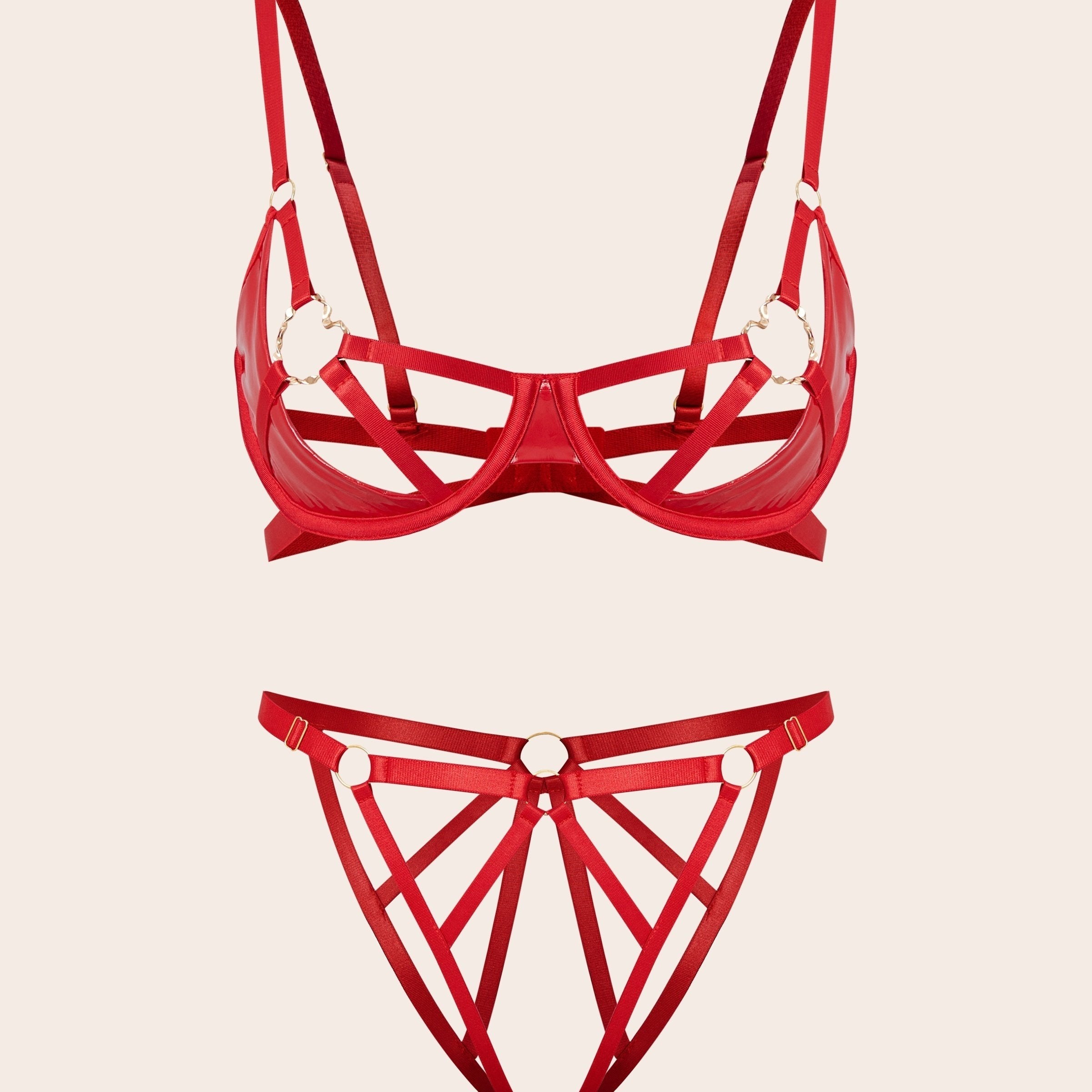 Women's Lace Seductive Lingerie Set with Adjustable Straps