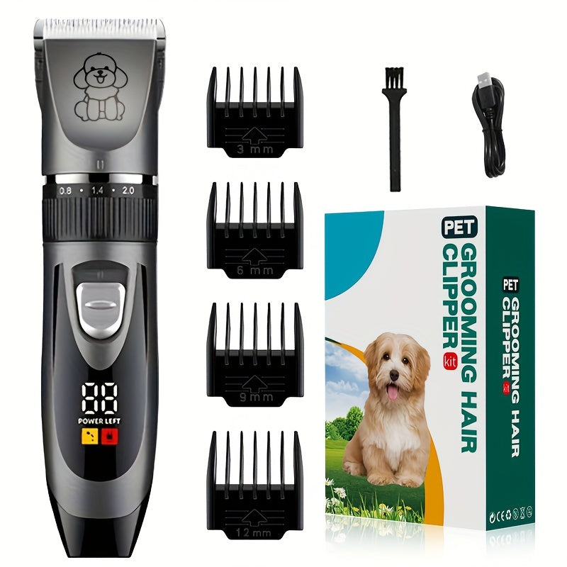 Pet Grooming Kit with Low Noise Trimmer and Power Indicator Light for Dogs Cats and Pets