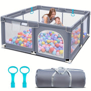 Kids Playpen 119.89cm with Safety Guardrail and Zipper Door for Indoor Outdoor Use
