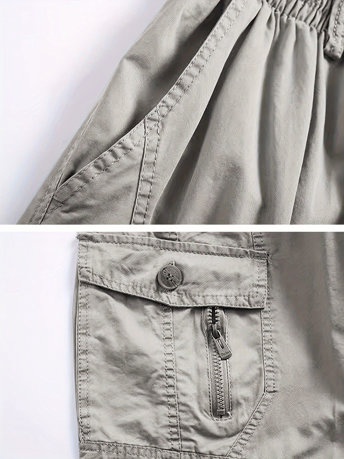 Men's Cotton Cargo Pants Solid Color Multi-Pocket Loose Fit Spring Fall Collection