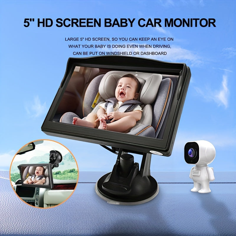 Car Rear-View Monitor 12.7cm Night Vision Camera for Child Seat Viewing