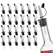 24-Pack Stainless Steel Wine Pourers with Dust Caps for Bartenders and Home Bars