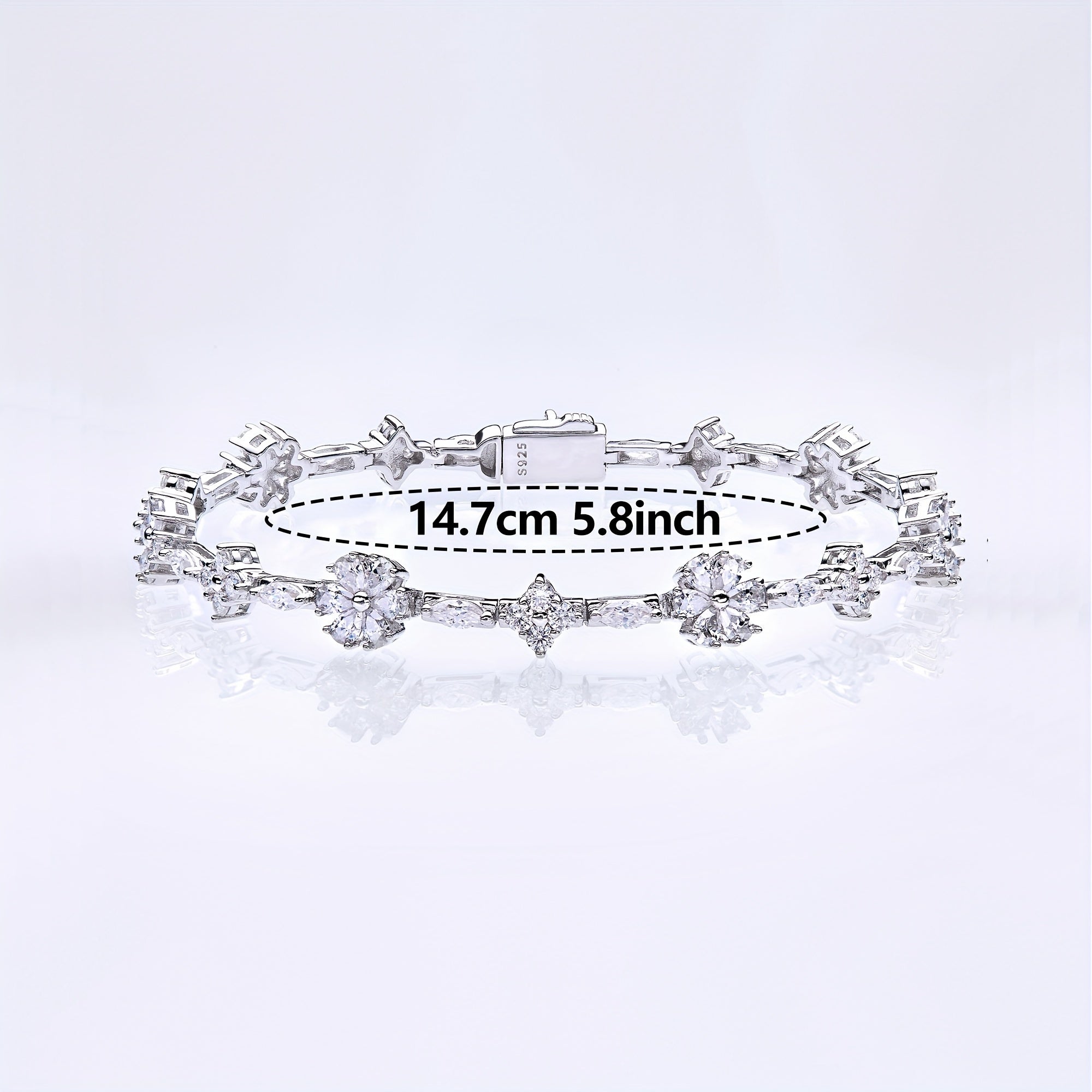 Браслет из стерлингового серебра с муассанитом, камень рождения октября, покрытие белым золотом, элегантное украшение