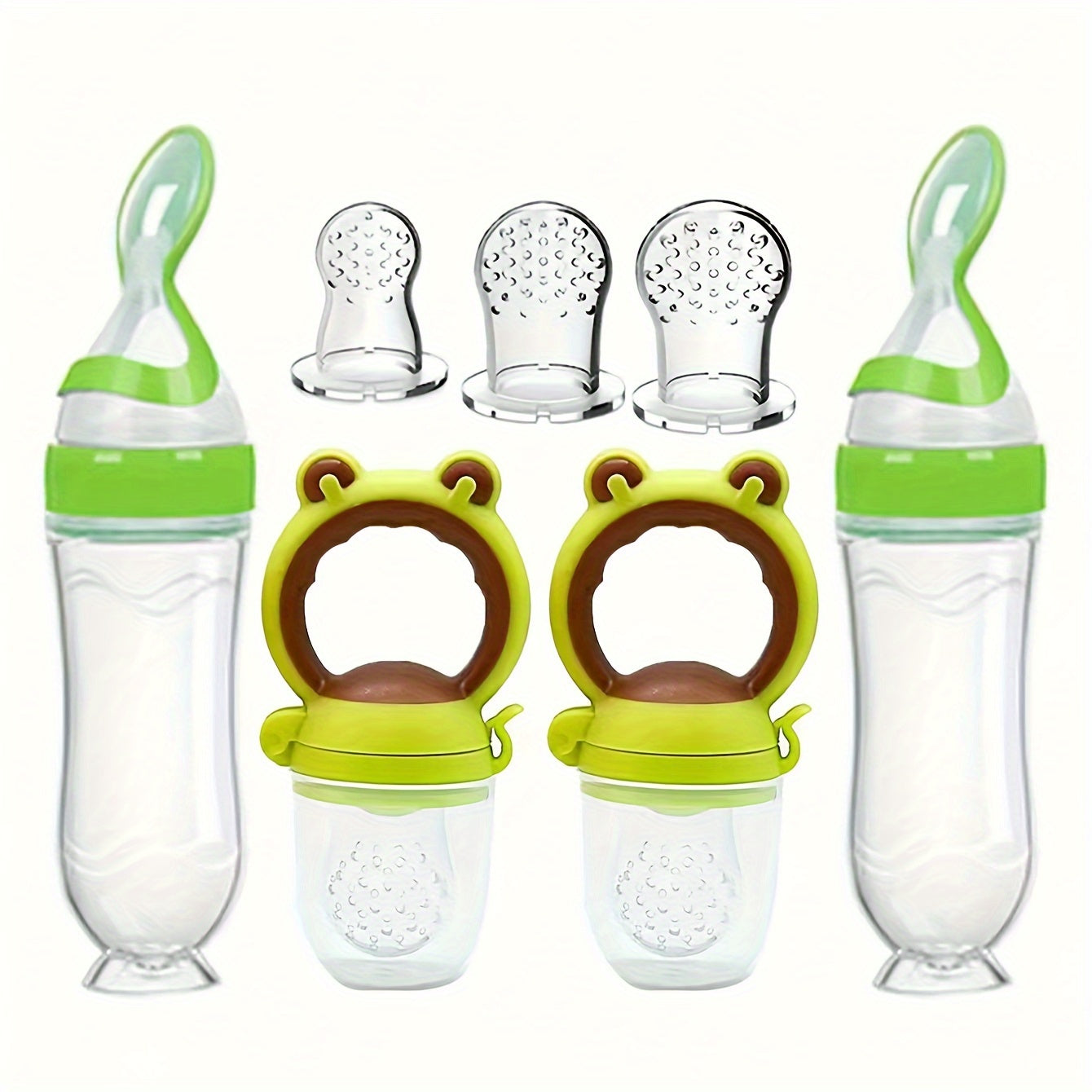 7-Piece Baby Feeding Set Silicone Bottles Pacifiers Nipples for Toddler