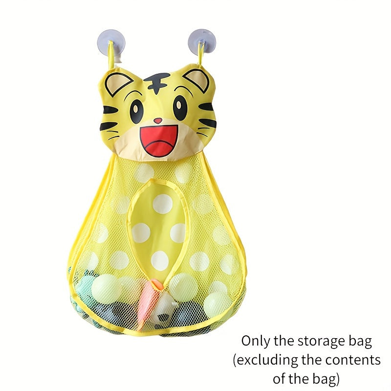 Мешок для хранения игрушек для ванны с тематикой животных, сетчатый мешок с присосками, прочный PVC