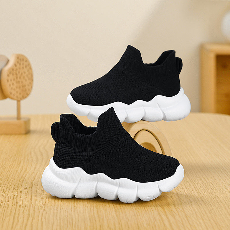 Toddler Boys Girls Spring Casual Slip-On Shoes Fabric Upper EVA Sole Low Top Solid Color