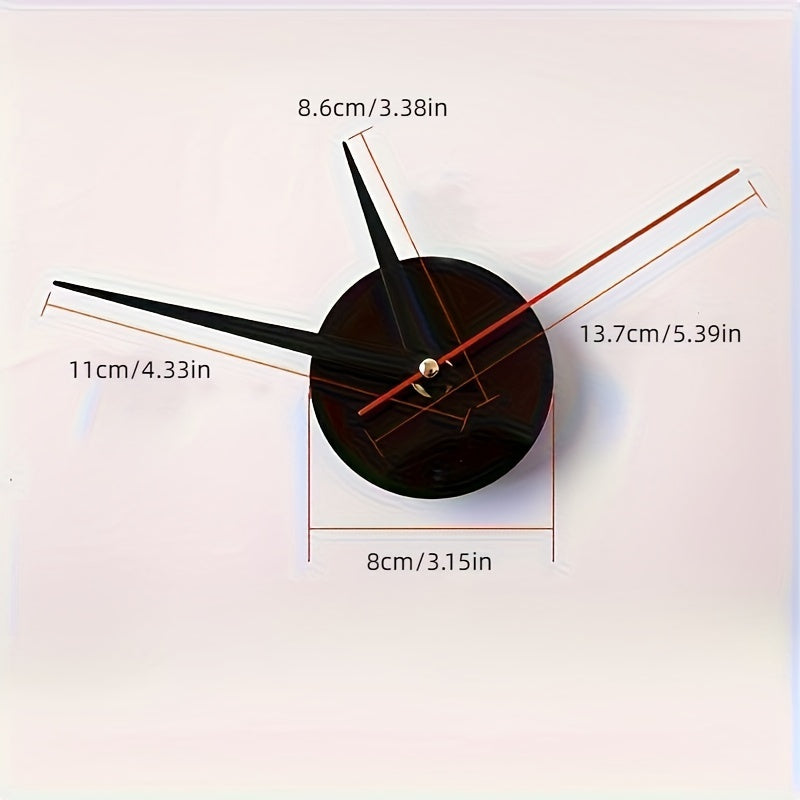 Digital Wall Clock Silent Movement Acrylic Self-Adhesive Modern Round 40cm Black Gold Green