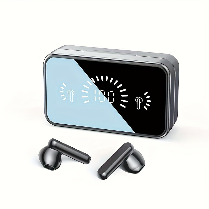 TWS Беспроводные наушники-вкладыши с сенсорным управлением, LED-дисплеем и открытым дизайном. Совместимы с мобильными телефонами для игр и взрослых. Зарядка через USB Type-C, конденсаторный микрофон и управление мультимедиа.