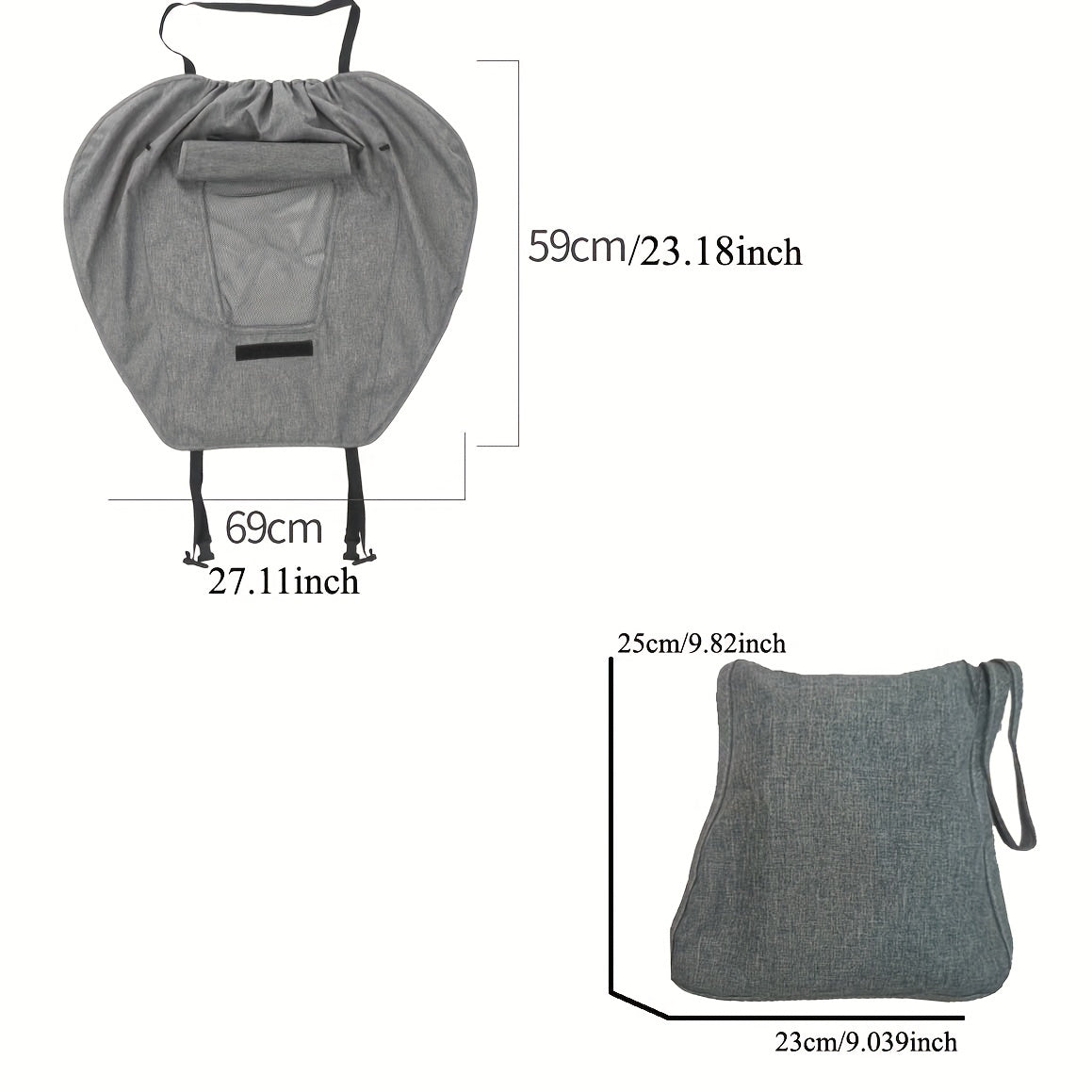 Stroller Sunshade UV Protection Rain-Resistant Canopy Fits Large Reversible Pushchairs