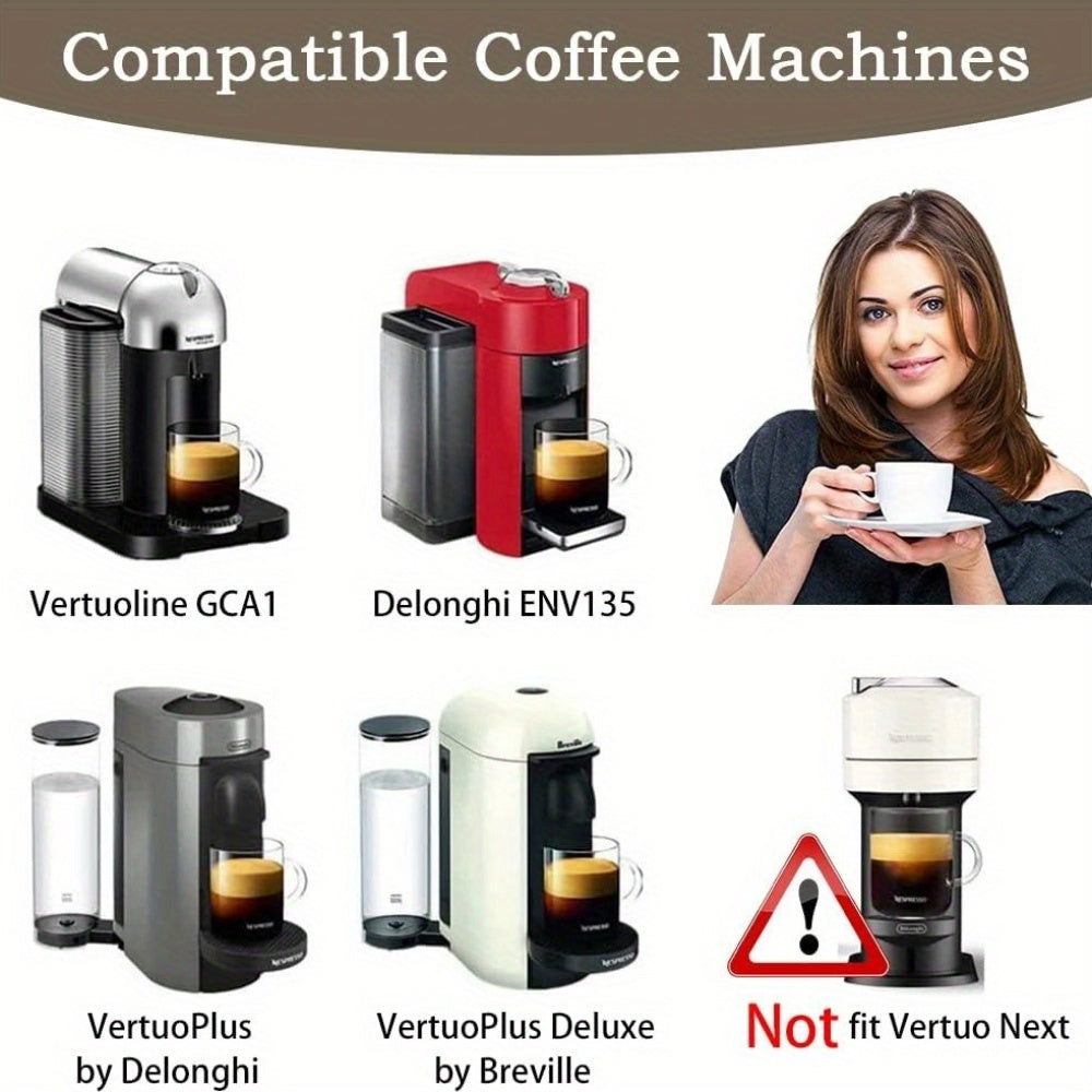 Reusable Coffee Pods for VertuoLine, Refillable Capsules, 2/5/50 Pack