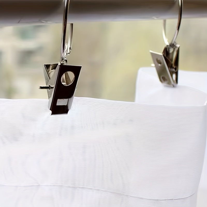 10 Pieces Curtain Metal Hanging Ring Clips for Drapery and Curtain Rods