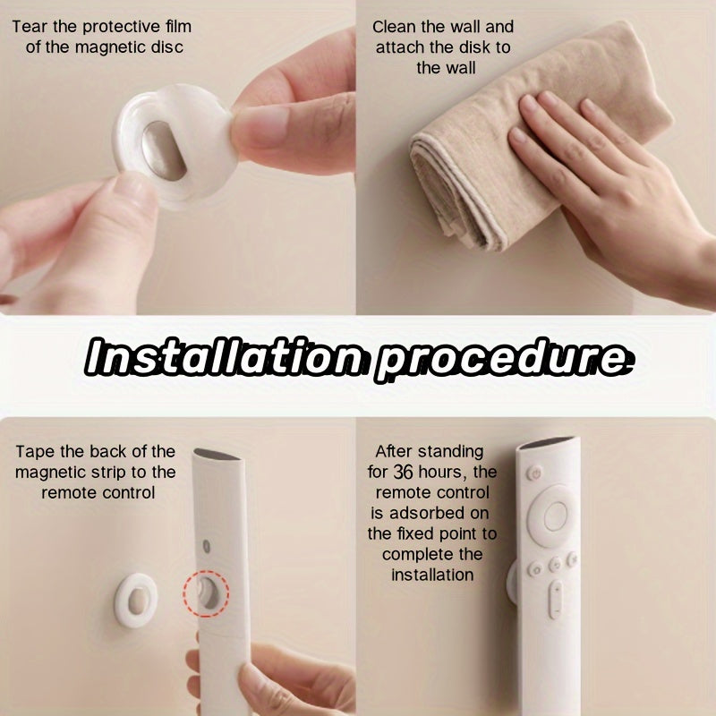 Soporte magnético para control remoto en forma de círculo con 6 ganchos de pared de metal sin necesidad de taladrar