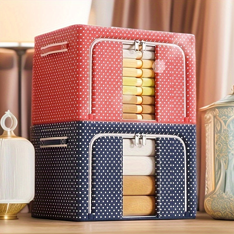 Caja de almacenamiento con estructura de acero plegable y tela Oxford, organizador bajo la cama para ropa y quilts