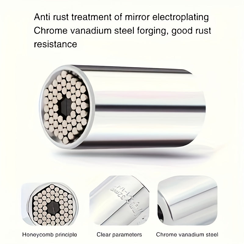 2 Pcs Stainless Steel Ratchet Socket Wrench Set for Automotive and Mechanical Work