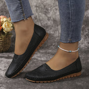 Women's Slip-On Flats Synthetic Faux Leather Comfortable All-Season Round Toe