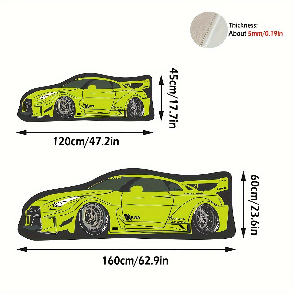 Avtomobil yoki uy uchun yumshoq yuviladigan samimiy mato, kumush va yashil rangdagi anti-slip TPR ost bilan