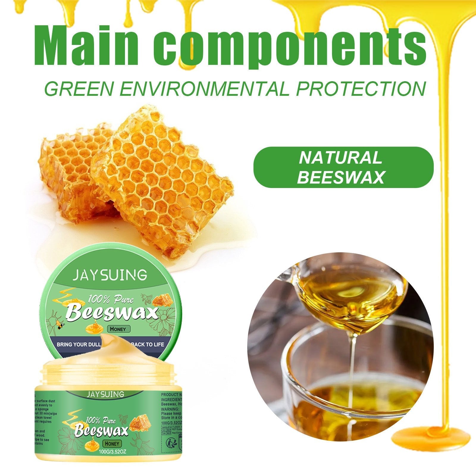 Набор для ремонта царапин на дереве 100 г пчелиного воска для восстановления мебели и пола