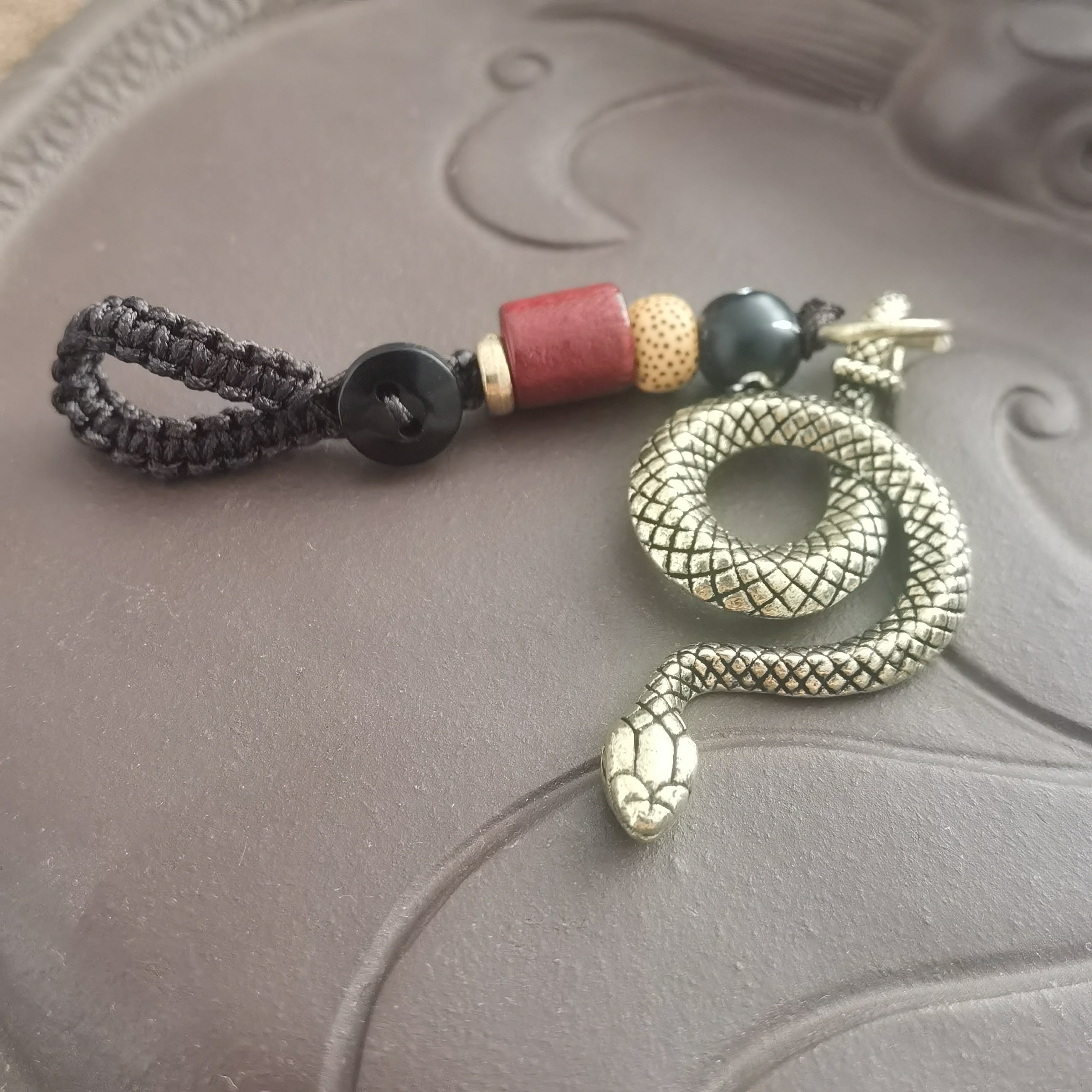 Brass Snake Keychain for Men Stylish Car and Bag Accessory