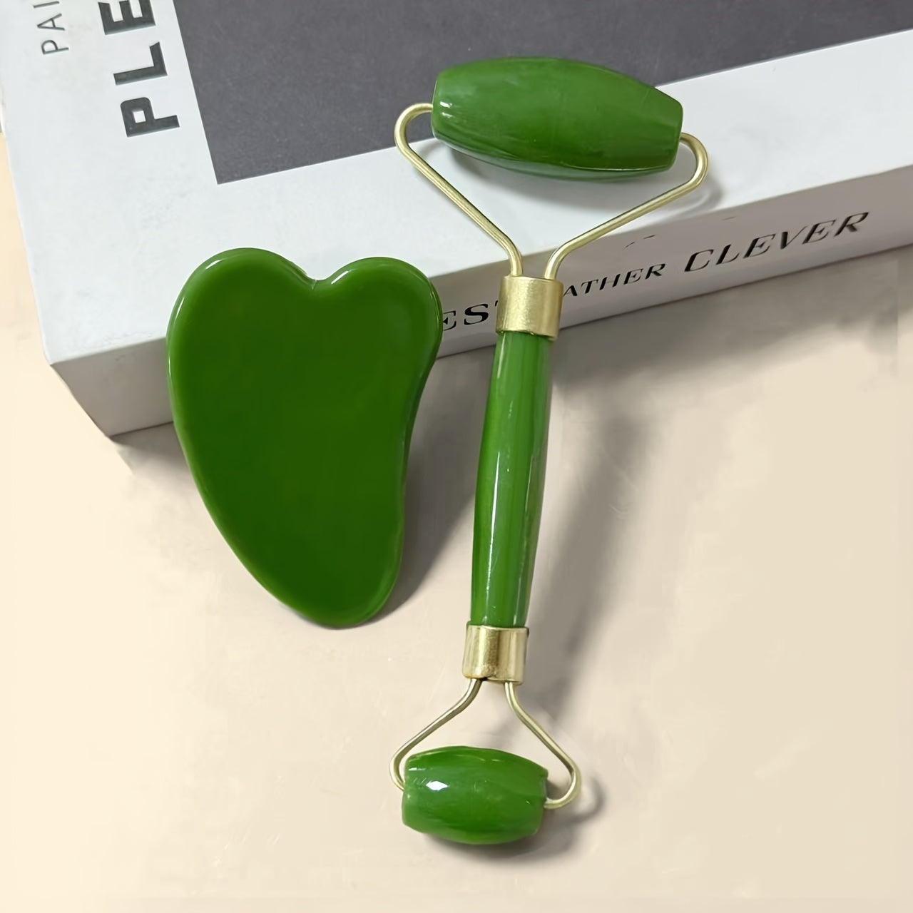 Facial Massage Tools Set Dual Head Roller Heart-Shaped Scraping Board Odorless Battery-Free