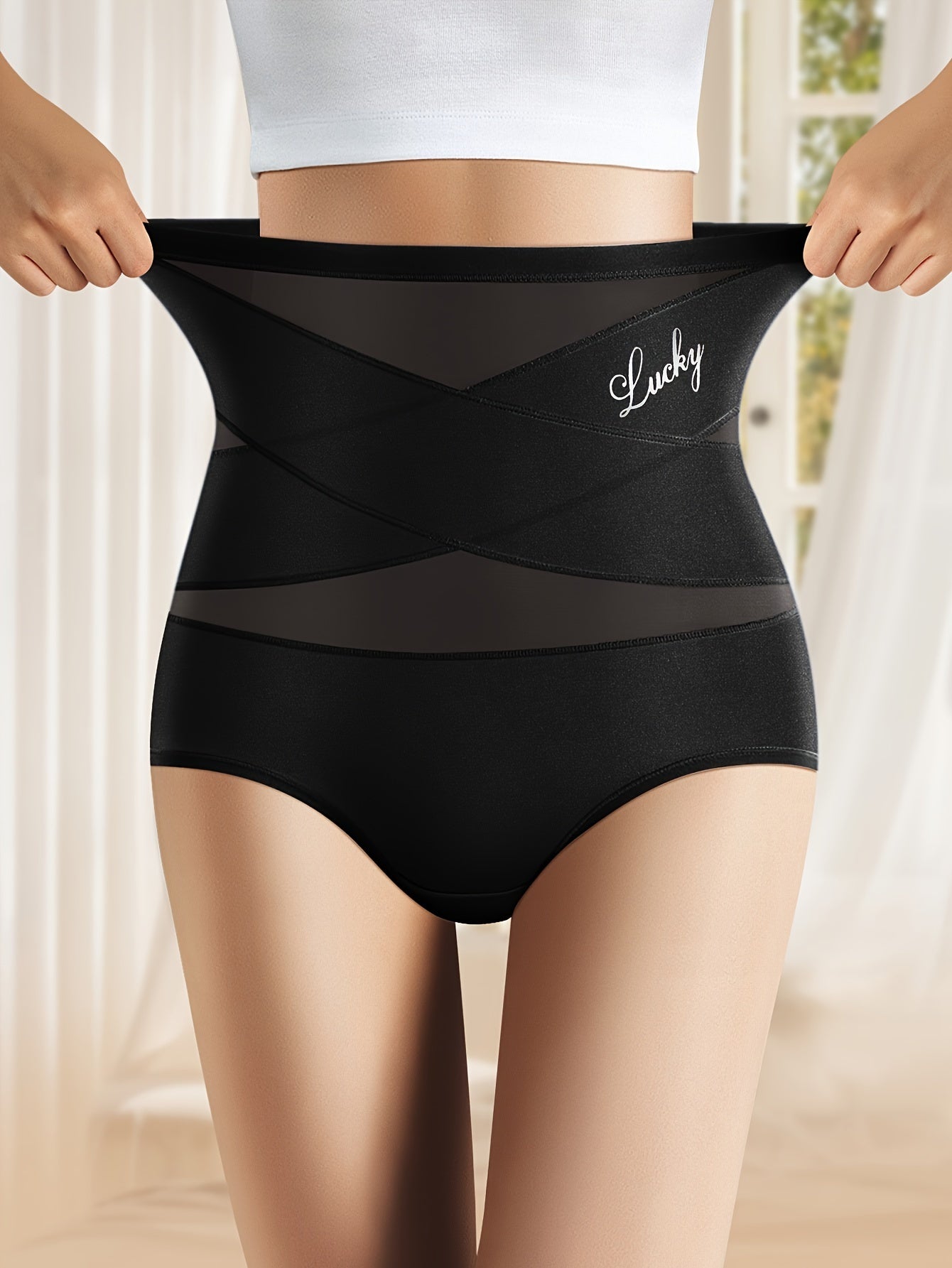 High-Waisted Tummy Control Seamless Shaping Underwear for Women with Breathable Mesh Waist Cincher